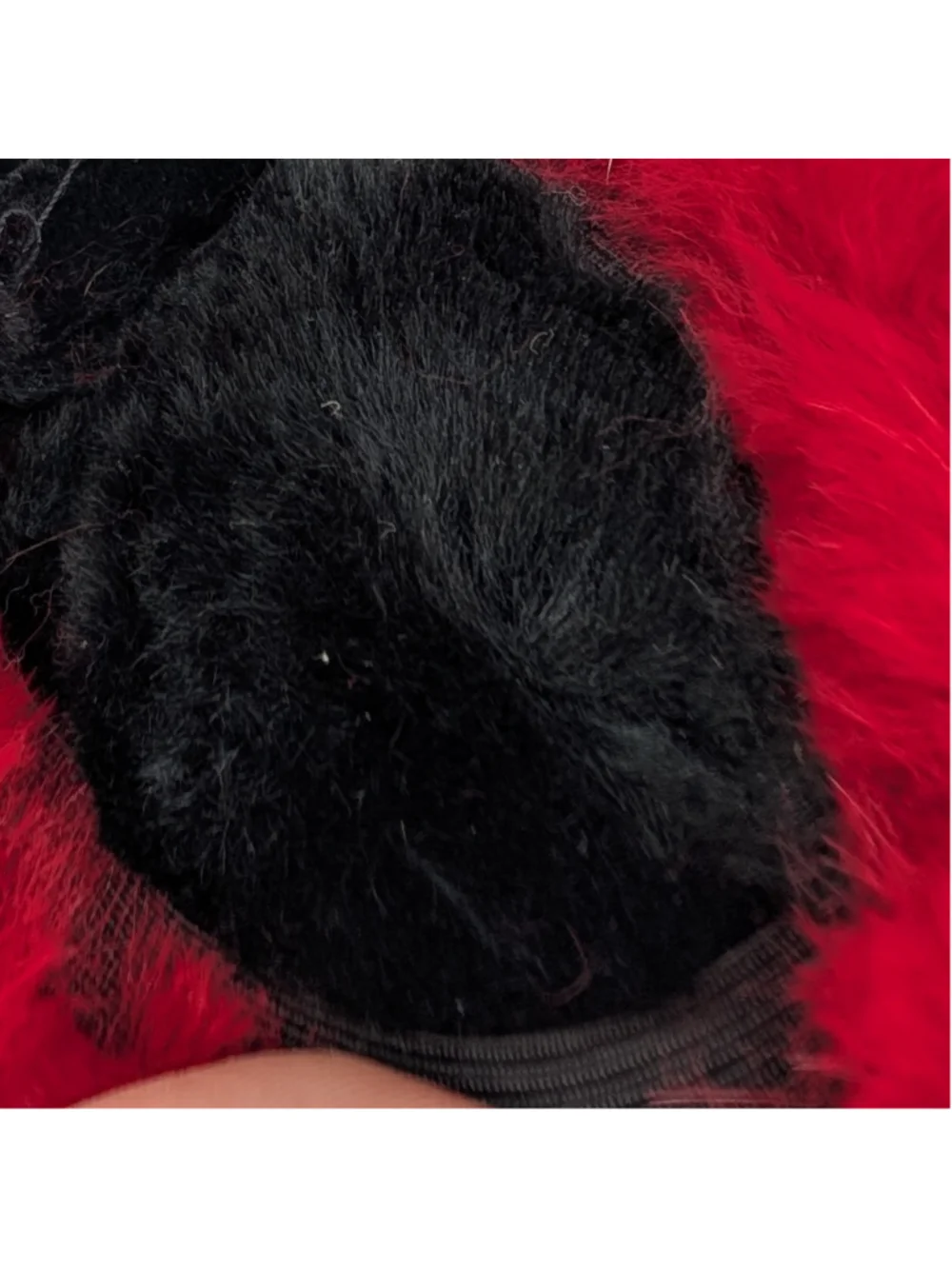 Vintage Surell Red Rabbit Fur Earmuffs Black Velvet Band France NOS